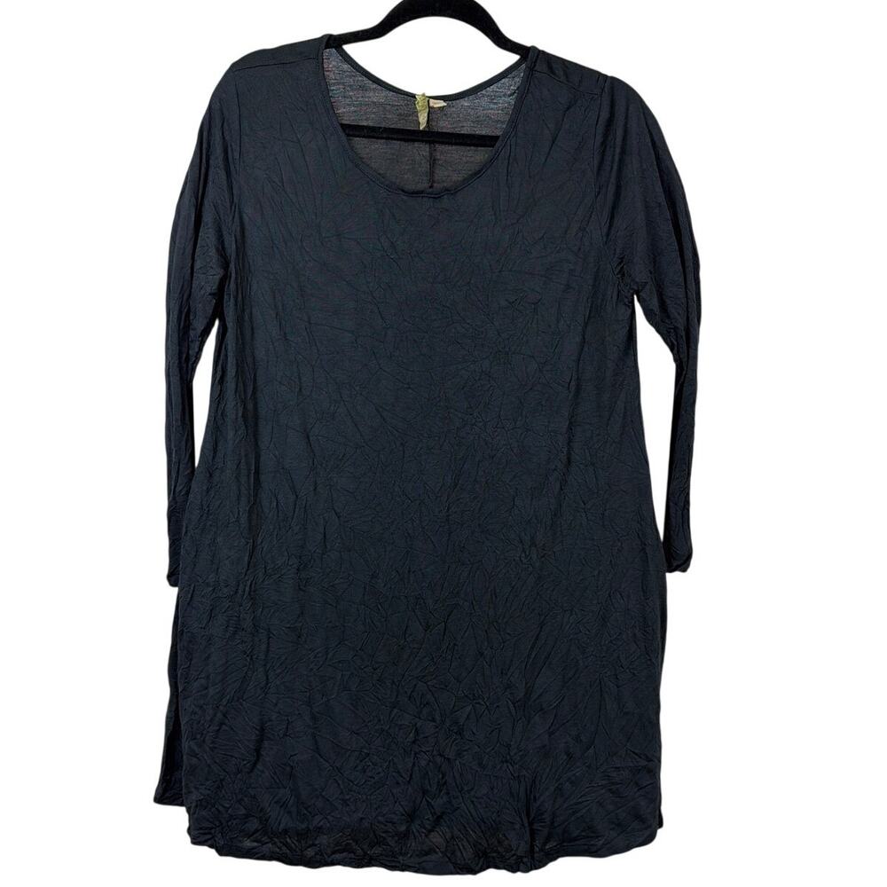 Comfy USA Black Long Sleeve Round Neck Tunic Top Size L